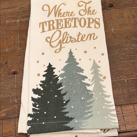 Christmas kitchen towels, Be Grateful Beige and Blue Kitchen Towels - Picture 4 of 7